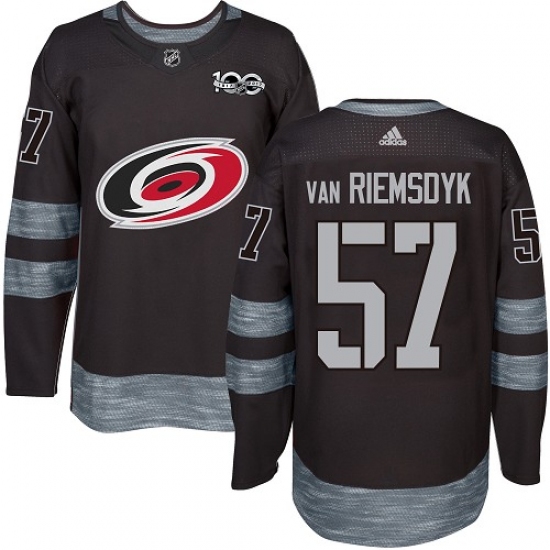 Men's Adidas Carolina Hurricanes #57 Trevor Van Riemsdyk Authentic Black 1917-2017 100th Anniversary NHL Jersey - Ujersey