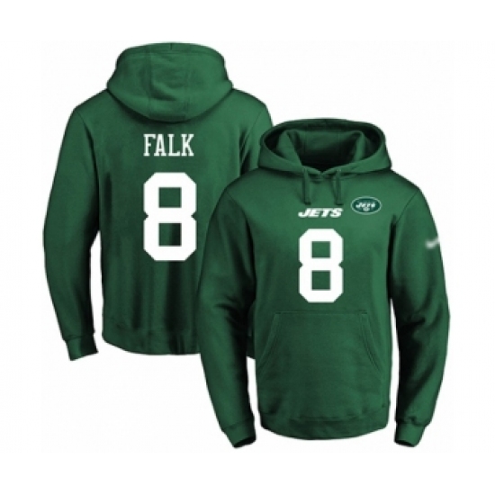 Football Men's New York Jets #8 Luke Falk Green Name & Number Pullover Hoodie - Ujersey