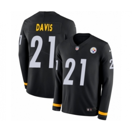 Youth Nike Pittsburgh Steelers #21 Sean Davis Limited Black Therma Long Sleeve NFL Jersey - Ujersey