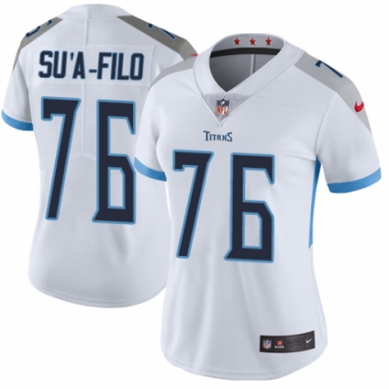 Women's Nike Tennessee Titans #76 Xavier Su'a-Filo White Vapor Untouchable Limited Player NFL Jersey - Ujersey