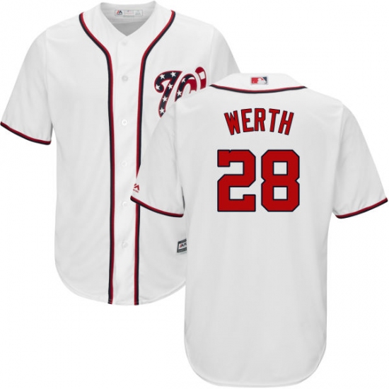 Youth Majestic Washington Nationals #28 Jayson Werth Authentic White Home Cool Base MLB Jersey - Ujersey