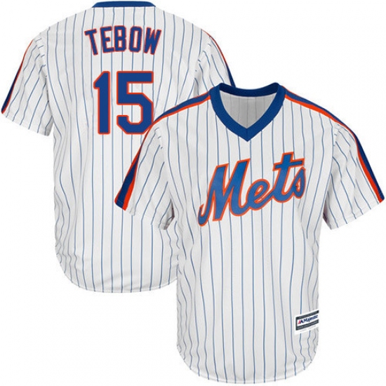 Youth Majestic New York Mets #15 Tim Tebow Authentic White Alternate Cool Base MLB Jersey - Ujersey