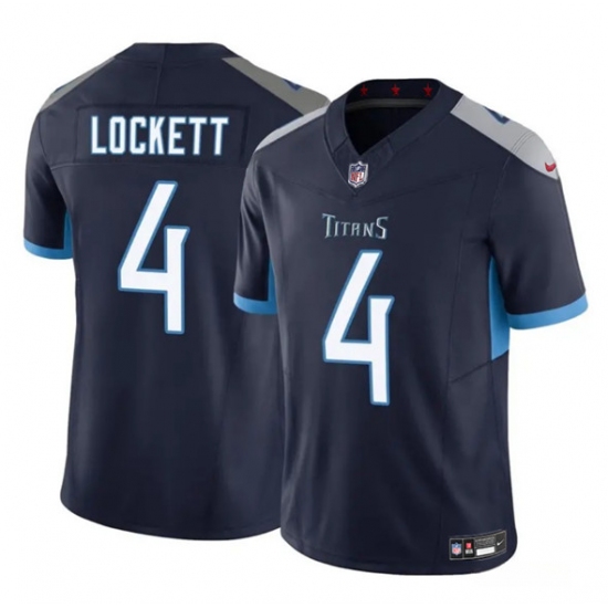 Men's Tennessee Titans #4 Tyler Lockett Navy 2025 F.U.S.E. Vapor Limited Football Stitched Jersey - Ujersey