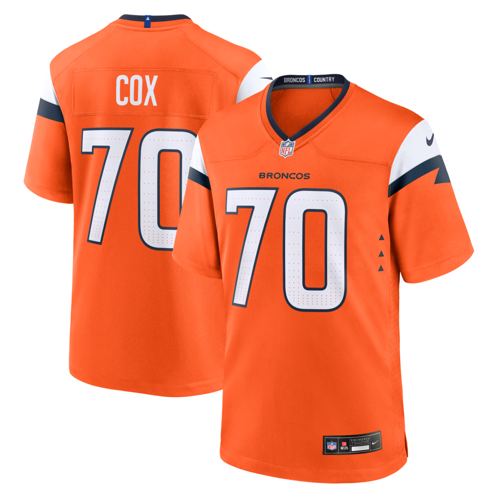Men's Denver Broncos Marques Cox Nike Orange Team Game Jersey