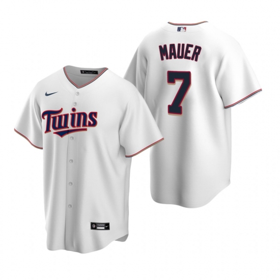 Men's Nike Minnesota Twins #7 Joe Mauer White Home Stitched Baseball Jersey - Ujersey