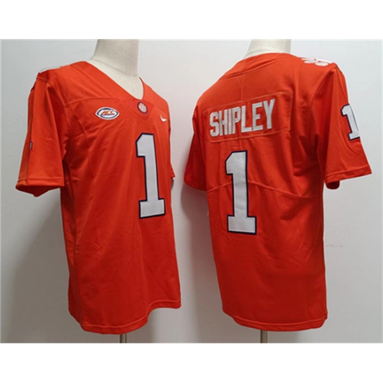 Men's Clemson Tigers #1 Will Shipley Orange Stitched Football Jersey - Ujersey