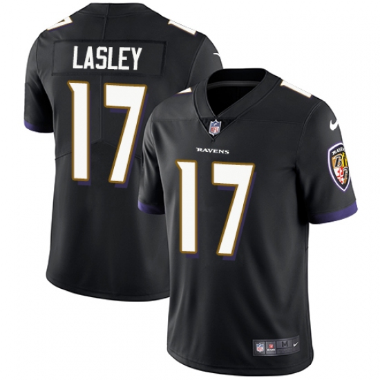 Youth Nike Baltimore Ravens #17 Jordan Lasley Black Alternate Vapor Untouchable Limited Player NFL Jersey - Ujersey