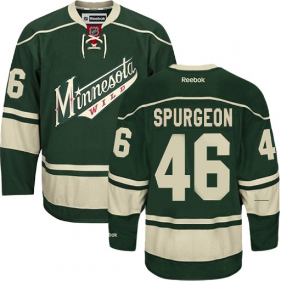 Women's Reebok Minnesota Wild #46 Jared Spurgeon Authentic Green Third NHL Jersey - Ujersey