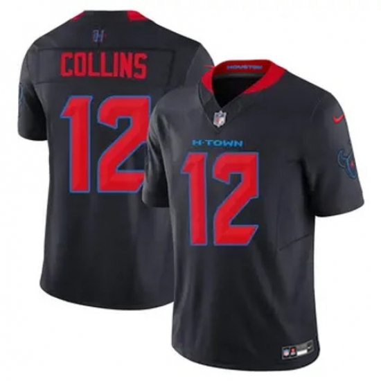 Youth Houston Texans #12 Nico Collins Navy 2024 2nd Alternate F U S E Vapor Stitched Jersey - Ujersey