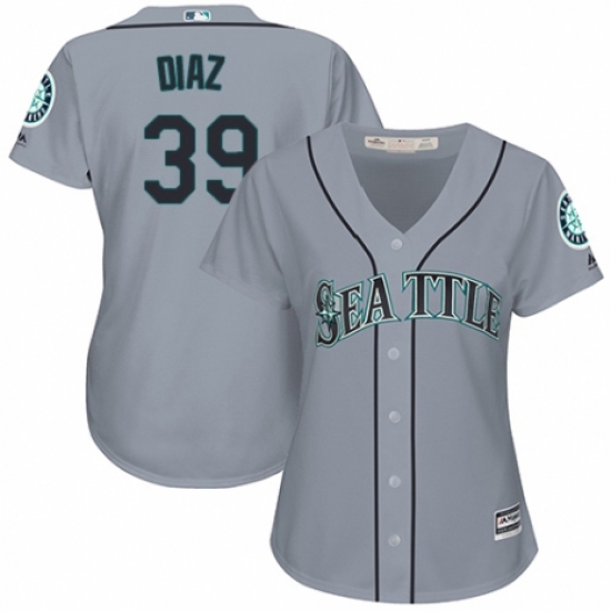Women's Majestic Seattle Mariners #39 Edwin Diaz Authentic Grey Road Cool Base MLB Jersey - Ujersey