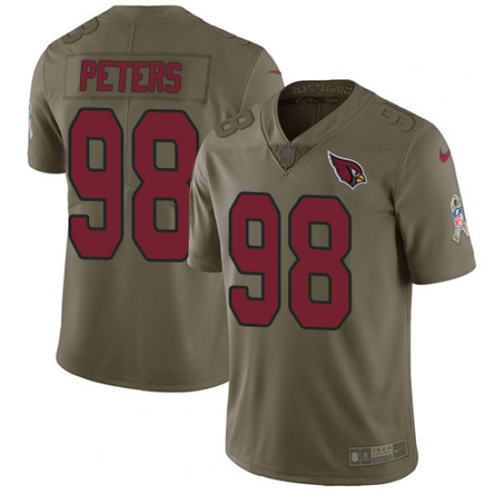 Men's Nike Arizona Cardinals #98 Corey Peters Limited Olive 2017 Salute to Service NFL Jersey - Ujersey