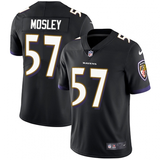 Men's Nike Baltimore Ravens #57 C.J. Mosley Black Alternate Vapor Untouchable Limited Player NFL Jersey - Ujersey