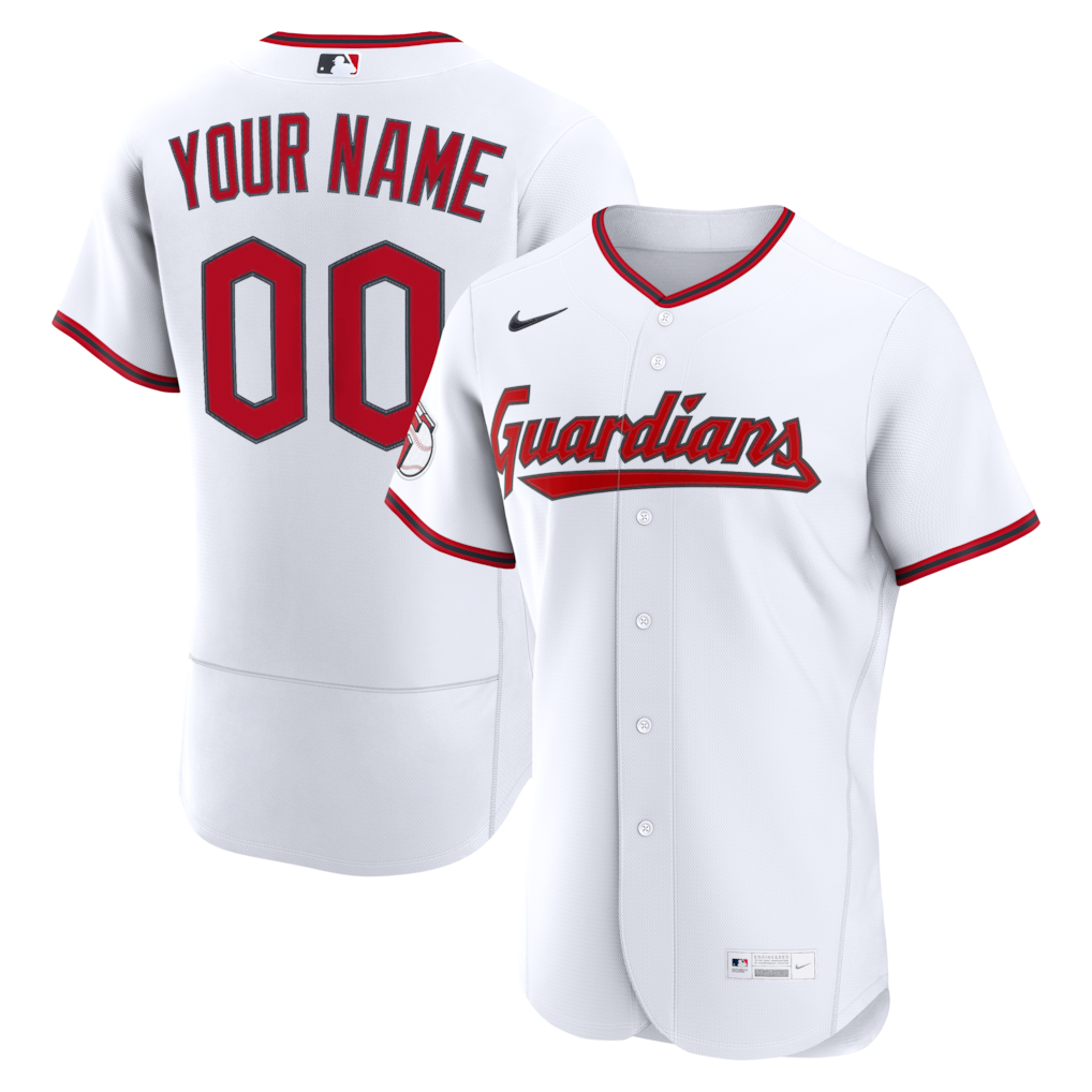 Men's Cleveland Guardians Nike White Home Authentic Custom Jersey - ujerseystore