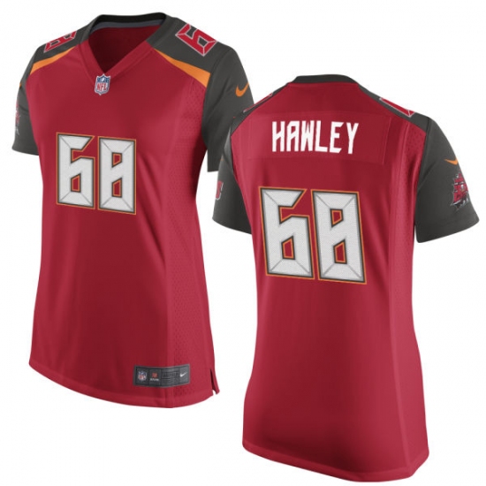 Women's Nike Tampa Bay Buccaneers #68 Joe Hawley Game Red Team Color NFL Jersey - Ujersey