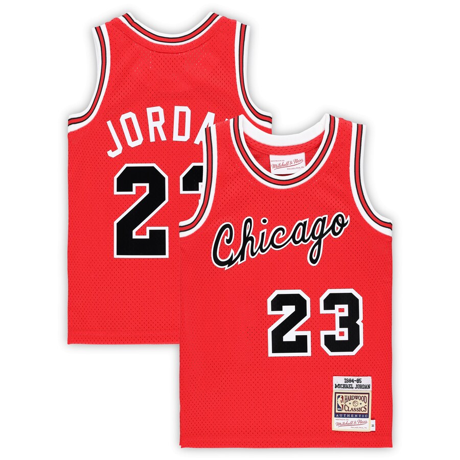 Preschool Chicago Bulls Michael Jordan Mitchell & Ness Red Hardwood Classics 1984/85 Authentic Swingman Jersey - Ujersey