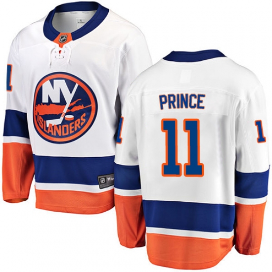 Men's New York Islanders #11 Shane Prince Fanatics Branded White Away Breakaway NHL Jersey - Ujersey