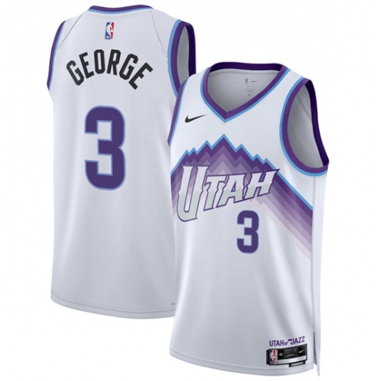 Men's Utah Jazz #3 Keyonte George White 2025 Association Edition Stitched Basketball Jersey - Ujersey