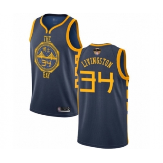 Men's Golden State Warriors #34 Shaun Livingston Swingman Navy Blue Basketball 2019 Basketball Finals Bound Jersey - City Edition - Ujersey