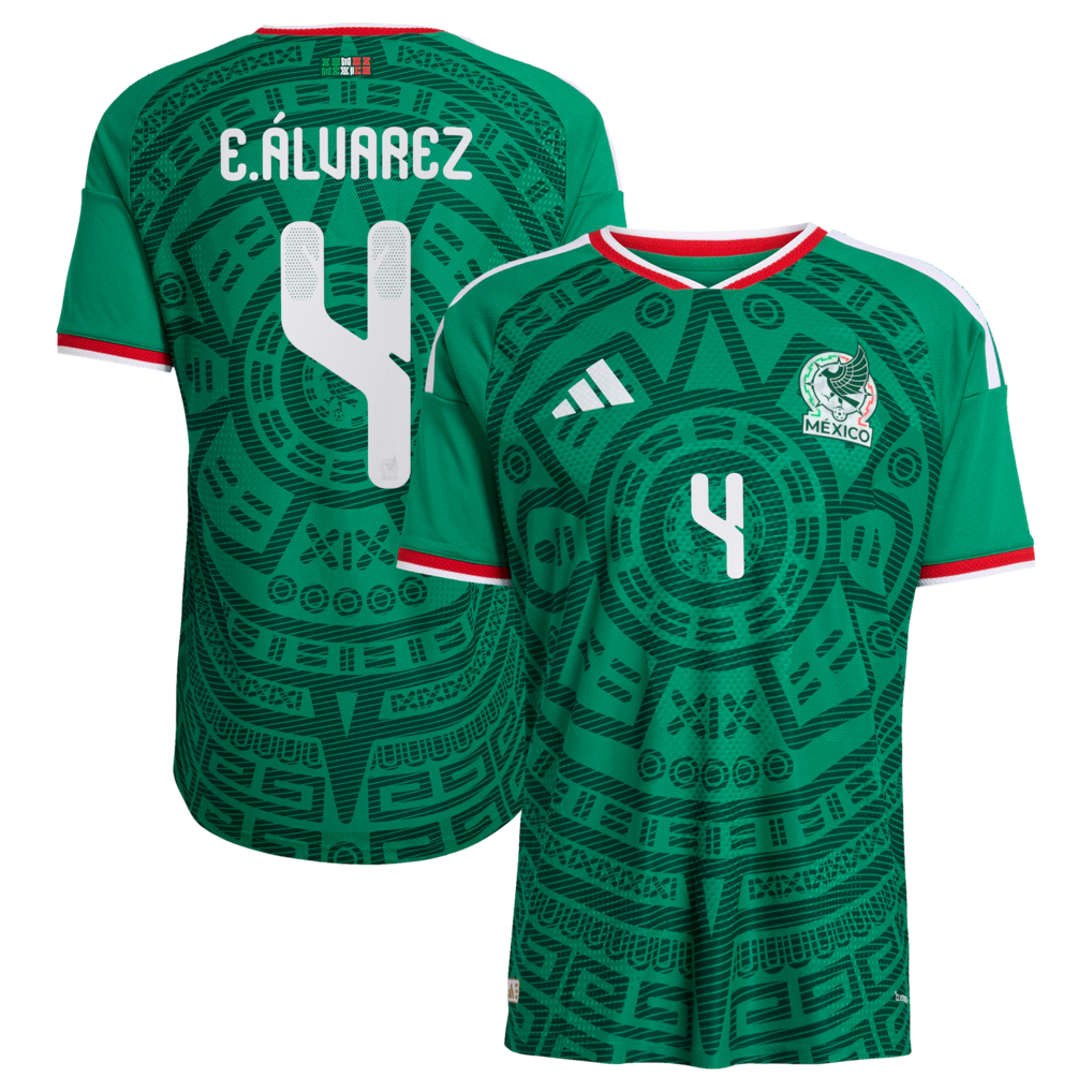 Men's Mexico National Team Edson Álvarez adidas Green 2026 Home On-Field Authentic Jersey - Ujersey