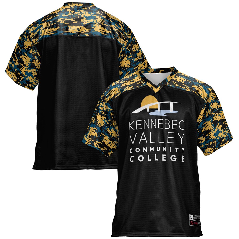 Youth GameDay Greats Black Kennebec Valley Community College Football Jersey - ujerseystore
