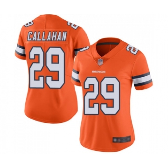 Women's Denver Broncos #29 Bryce Callahan Limited Orange Rush Vapor Untouchable Football Jersey - Ujersey