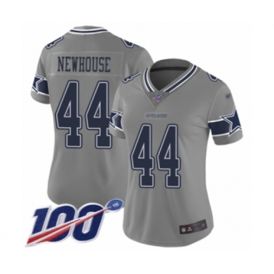 Women's Dallas Cowboys #44 Robert Newhouse Limited Gray Inverted Legend 100th Season Football Jersey - Ujersey
