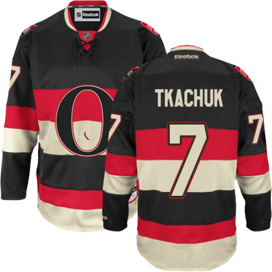 Men's Reebok Ottawa Senators #7 Brady Tkachuk Authentic Black Third NHL Jersey - Ujersey
