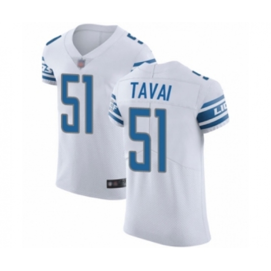Men's Detroit Lions #51 Jahlani Tavai White Vapor Untouchable Elite Player Football Jersey - Ujersey