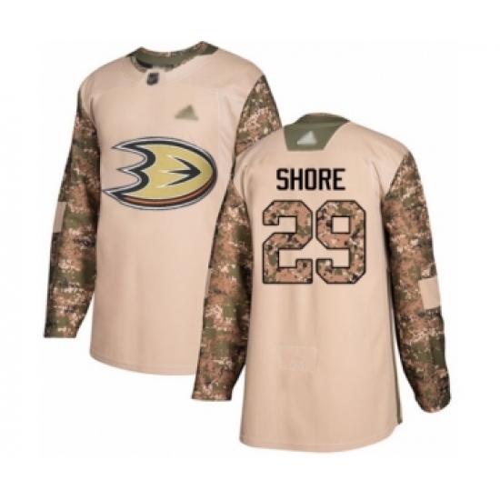 Youth Anaheim Ducks #29 Devin Shore Authentic Camo Veterans Day Practice Hockey Jersey - Ujersey