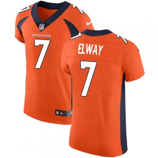 Men's Nike Denver Broncos #7 John Elway Orange Team Color Vapor Untouchable Elite Player NFL Jersey - Ujersey