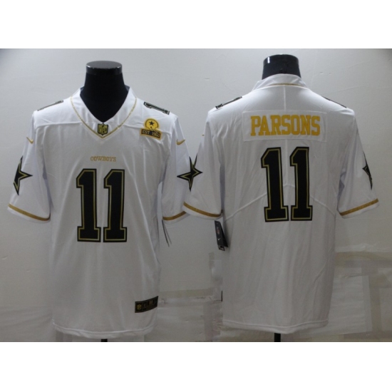 Men's Dallas Cowboys #11 Micah Parsons White Gold Limited Player Jersey - Ujersey