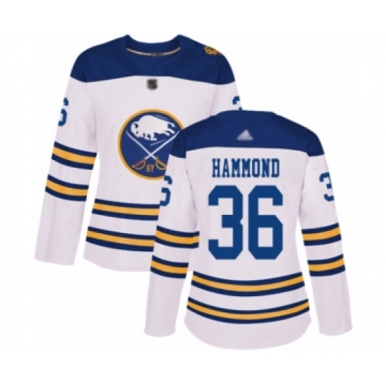 Women's Buffalo Sabres #36 Andrew Hammond Authentic White 2018 Winter Classic Hockey Jersey - Ujersey