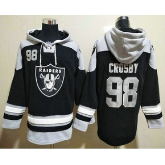 Men's Las Vegas Raiders #98 Maxx Crosby Black Stitched NFL Hoodie - Ujersey