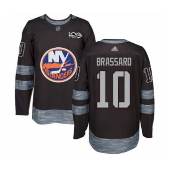 Men's New York Islanders #10 Derick Brassard Authentic Black 1917-2017 100th Anniversary Hockey Jersey - Ujersey