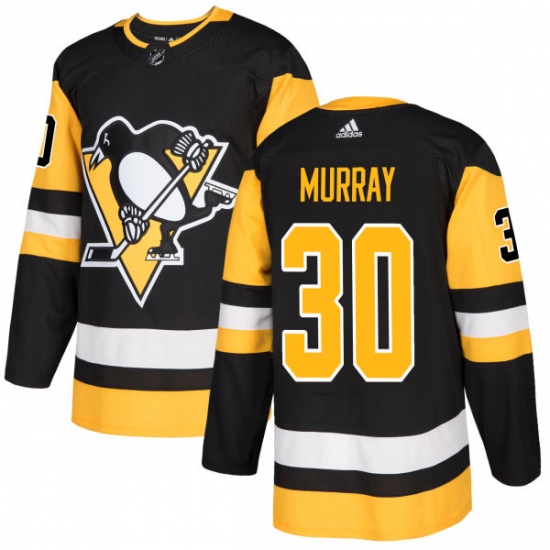 Men's Adidas Pittsburgh Penguins #30 Matt Murray Authentic Black Home NHL Jersey - Ujersey