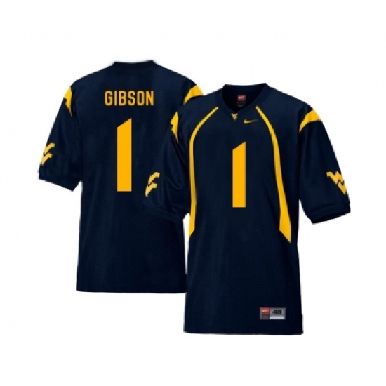 West Virginia Mountaineers 1 Shelton Gibson Navy College Football Jersey - Ujersey