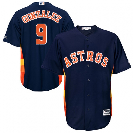 Men's Majestic Houston Astros #9 Marwin Gonzalez Replica Navy Blue Alternate Cool Base MLB Jersey - Ujersey