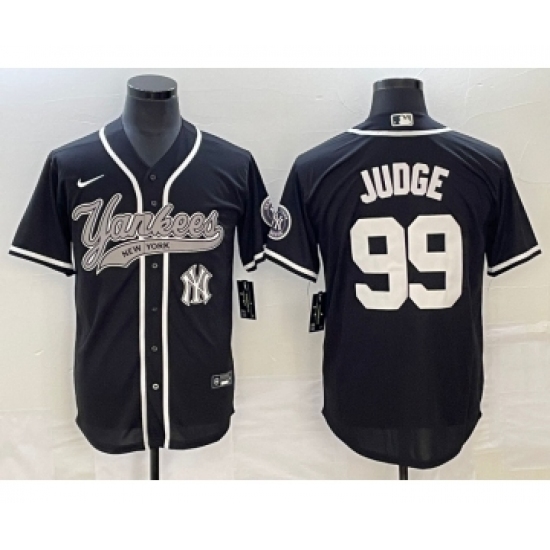 Men's New York Yankees #99 Aaron Judge Black Cool Base Stitched Baseball Jersey - Ujersey