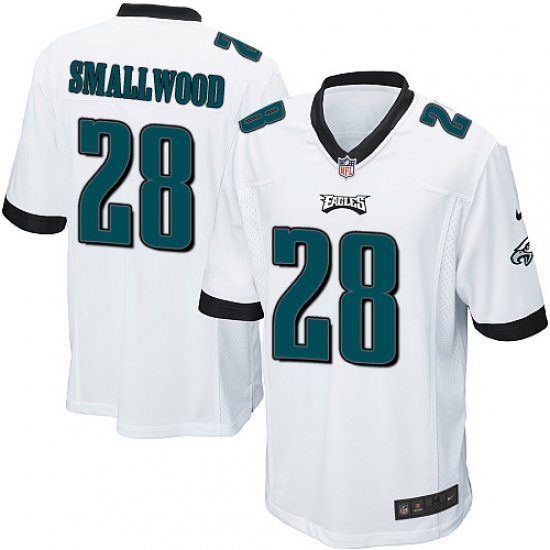 Men's Nike Philadelphia Eagles #28 Wendell Smallwood Game White NFL Jersey - Ujersey