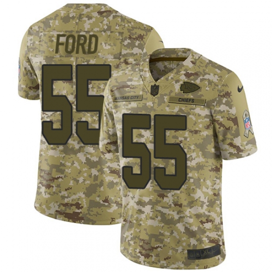 Youth Nike Kansas City Chiefs #55 Dee Ford Limited Camo 2018 Salute to Service NFL Jersey - Ujersey