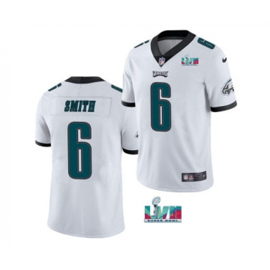 Men's Philadelphia Eagles #6 DeVonta Smith White Super Bowl LVII Patch Vapor Untouchable Limited Stitched Jersey - Ujersey