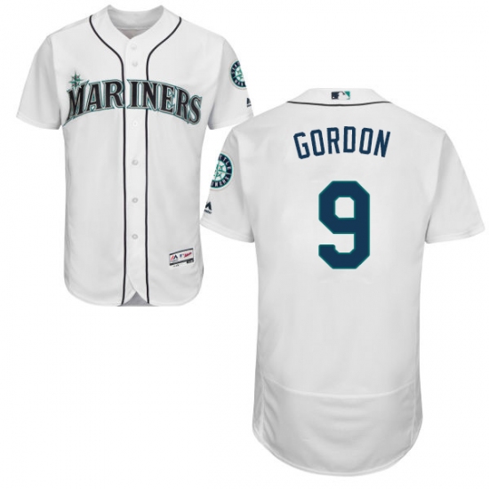 Men's Majestic Seattle Mariners #9 Dee Gordon White Home Flex Base Authentic Collection MLB Jersey - Ujersey