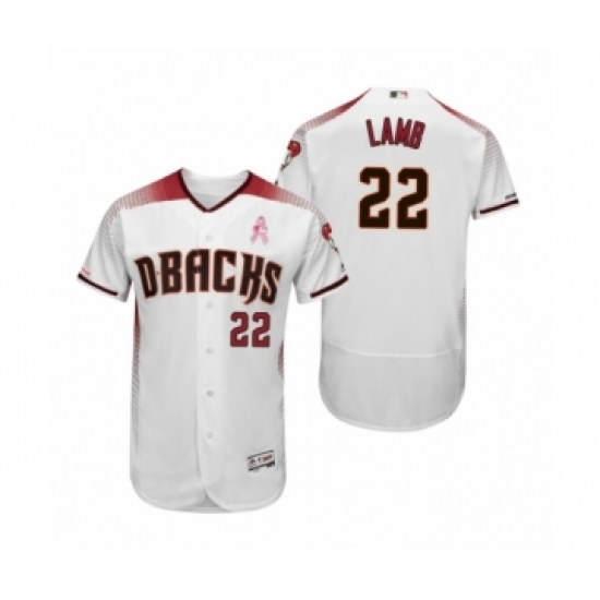Men's Jake Lamb Arizona Diamondbacks #22 White Crimson 2019 Mothers Day Flex Base Authentic Jersey - Ujersey