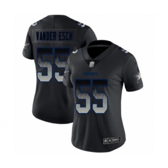 Women's Dallas Cowboys #55 Leighton Vander Esch Black Smoke Fashion Limited Player Football Jersey - Ujersey