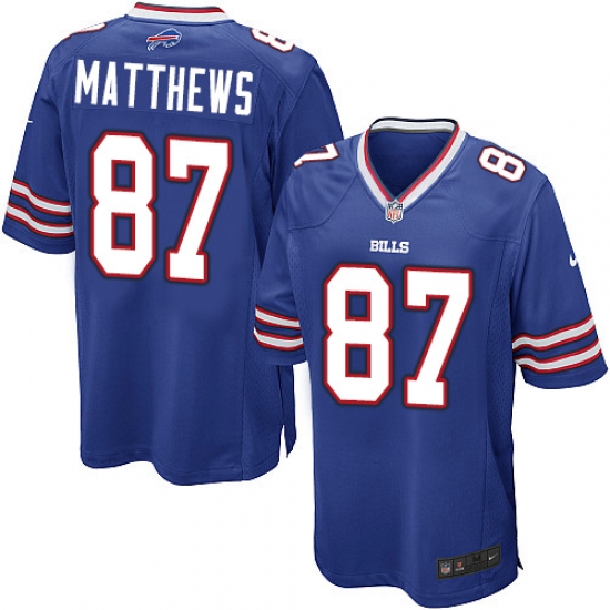 Youth Nike Buffalo Bills #87 Jordan Matthews Game Royal Blue Team Color NFL Jersey - Ujersey