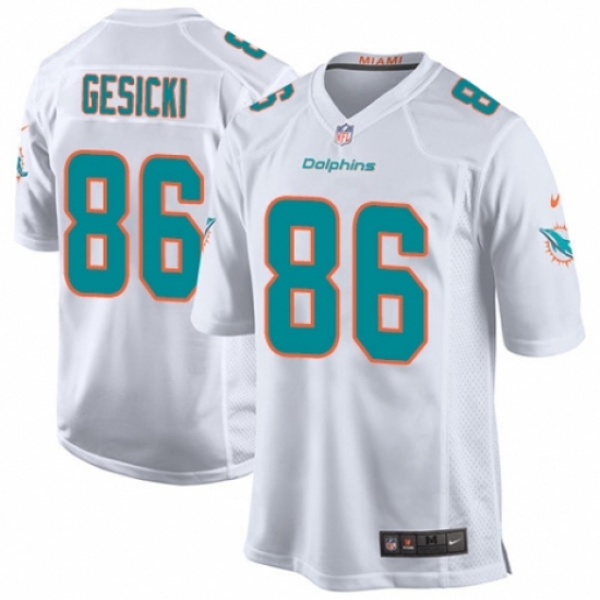 Men's Nike Miami Dolphins #86 Mike Gesicki Game White NFL Jersey - Ujersey