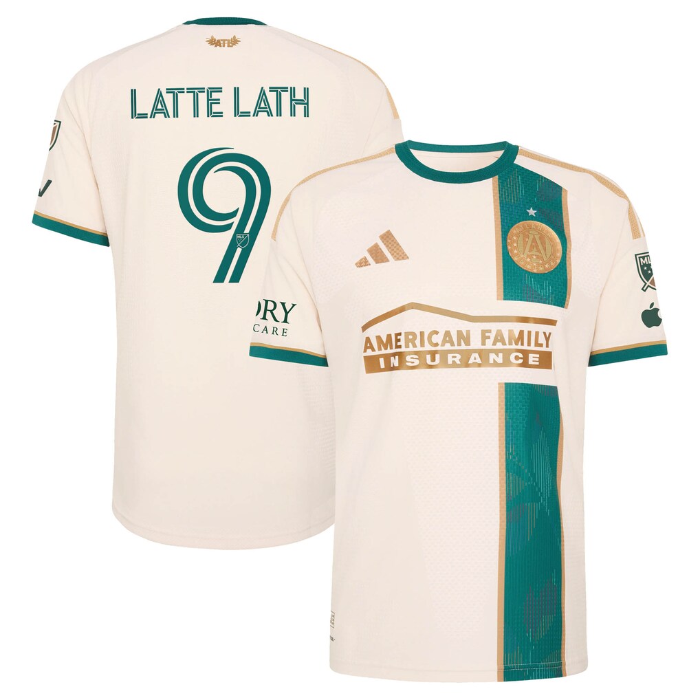 Men's Atlanta United FC Emmanuel Latte Lath adidas Tan 2026 Spirit of '96 On-Field Authentic Patch Jersey - Ujersey