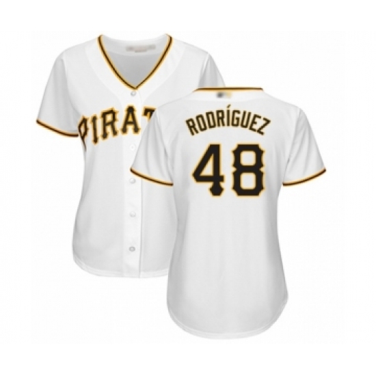Women's Pittsburgh Pirates #48 Richard Rodriguez Authentic White Home Cool Base Baseball Player Jersey - Ujersey