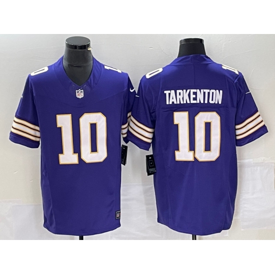 Men's Nike Minnesota Vikings #10 Fran Tarkenton Purple 2023 F.U.S.E. Vapor Limited Throwback Stitched Jersey - Ujersey