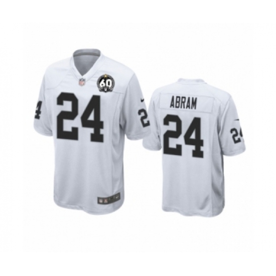 Women's Oakland Raiders #24 Johnathan Abram Game 60th Anniversary White Football Jersey